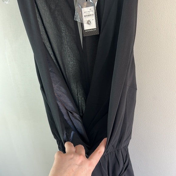 NWT New with Tags City Chic Sexy Tie Sleeveless Chiffon Tulip Dress Black 16 - Picture 8 of 16